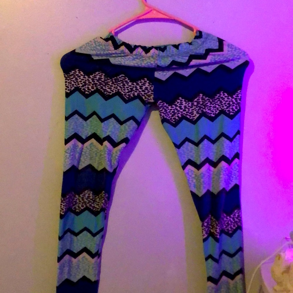 Leggings blue patterned